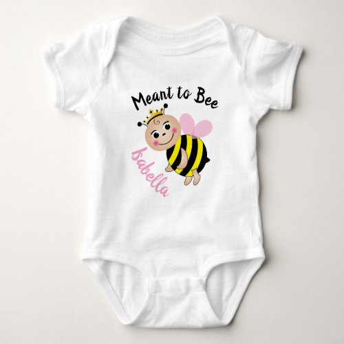 Meant to Bee Baby Girl Bodysuit_Pink Baby Bodysuit