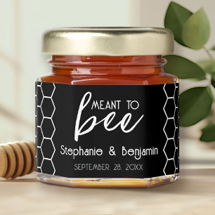 Meant to BEE - Black Honeycomb Bridal Shower Honey Jar Favors