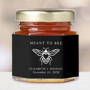 Meant To Bee Black Wedding Honey Jar Favors