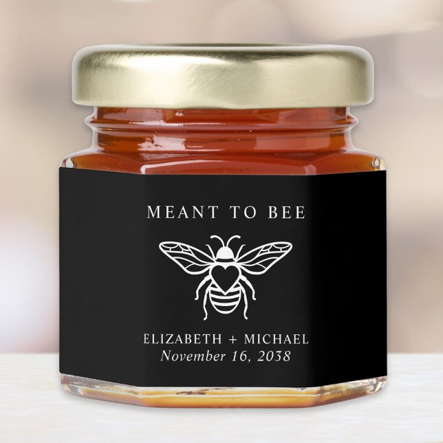 Meant To Bee Black Wedding Honey Jar Favors (Creator Uploaded)