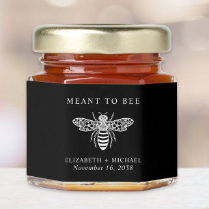 Meant To Bee Black Wedding Honey Jar Favors
