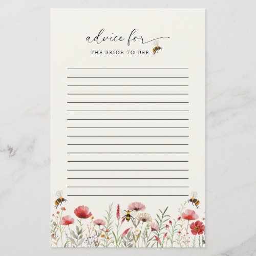 Meant To Bee Bridal Shower Advice Cards