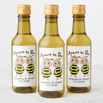 Meant To Bee Bridal Shower Beverage Label by AllbyWanda at Zazzle