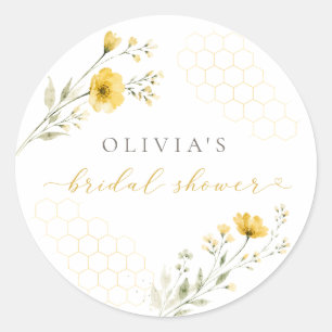 Meant to Bee Bridal Shower Classic Round Sticker