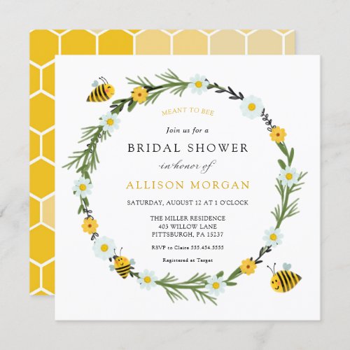 Meant to Bee Bridal  Shower Invitation