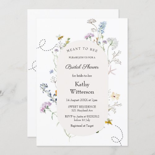 Meant To Bee Bridal Shower  Invitation
