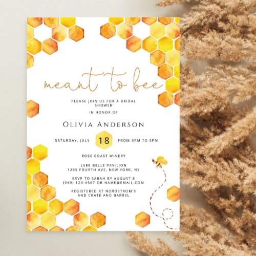 Meant to bee bridal shower invitation