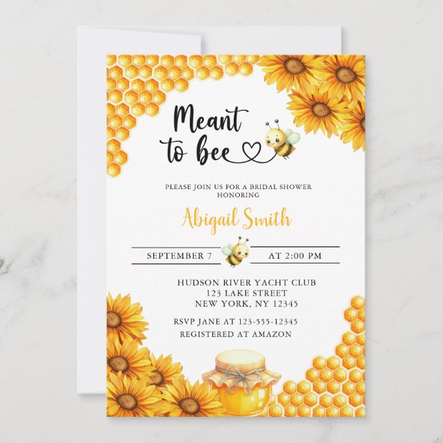 MEANT TO BEE BRIDAL SHOWER Invitation (Front)
