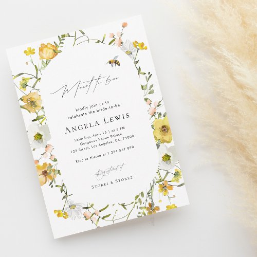 Meant to Bee Bridal Shower Minimalist Elegant Invitation