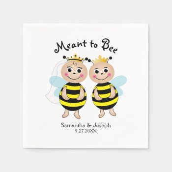 Meant To Bee Bridal Shower Napkins by AllbyWanda at Zazzle