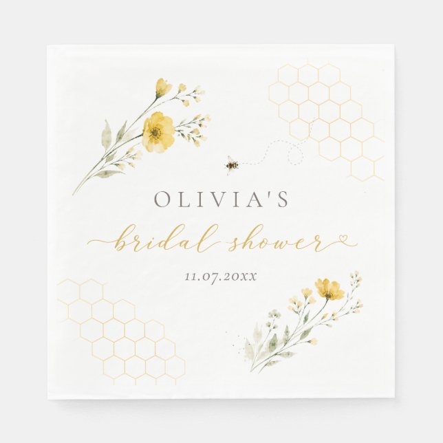 Meant to Bee Bridal Shower Napkins (Front)