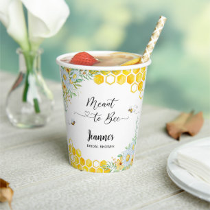 Meant to bee bridal shower paper cups