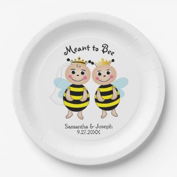 Meant To Bee Bridal Shower Paper Plates by AllbyWanda at Zazzle
