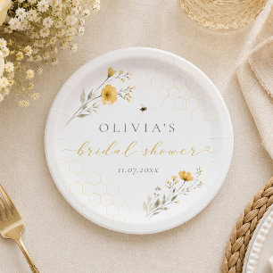 Meant to Bee Bridal Shower Paper Plates