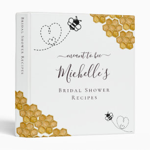 Meant to Bee Bridal Shower Recipe 3 Ring Binder
