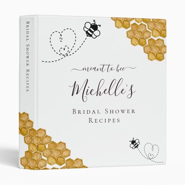 Meant to Bee Bridal Shower Recipe 3 Ring Binder (Front/Spine)
