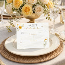 Meant to Bee Bridal Shower Recipe Card
