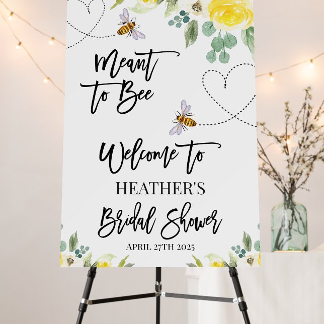Meant to Bee Bridal Shower Welcome Foam Boards (In Situ (Stand))