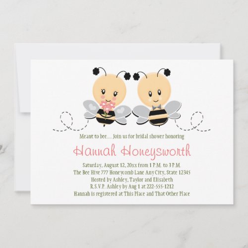 Meant To Bee Bumble Bee Bridal Shower Invitations