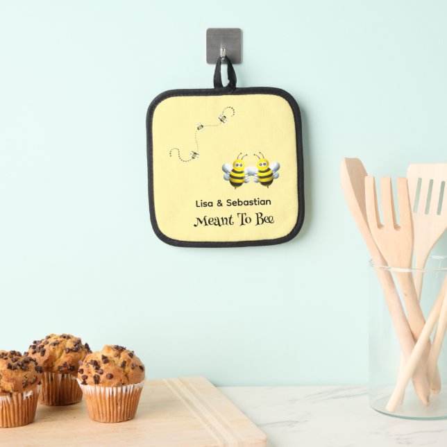 Meant To Bee Customizable Text Couples Bee Pot Holder (Insitu(Hanging))