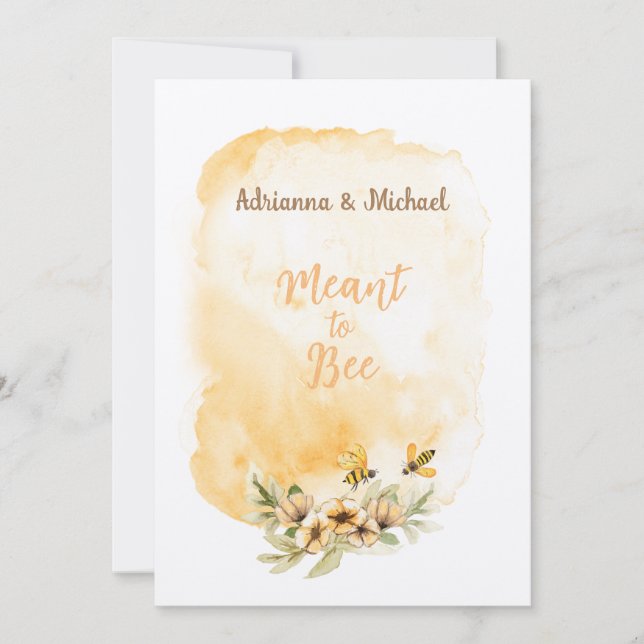 Meant to Bee Cute Affordable Wedding Invitation (Front)