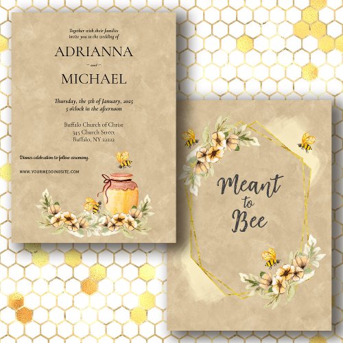 Meant to Bee Cute Affordable Wedding Invitation