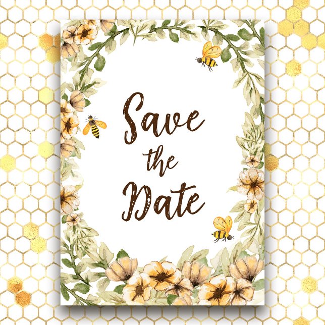 Meant to Bee Cute Affordable Wedding Save the Date Invitation (Creator Uploaded)