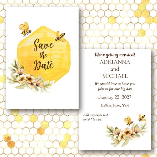 Meant to Bee Cute Affordable Wedding Save the Date Invitation