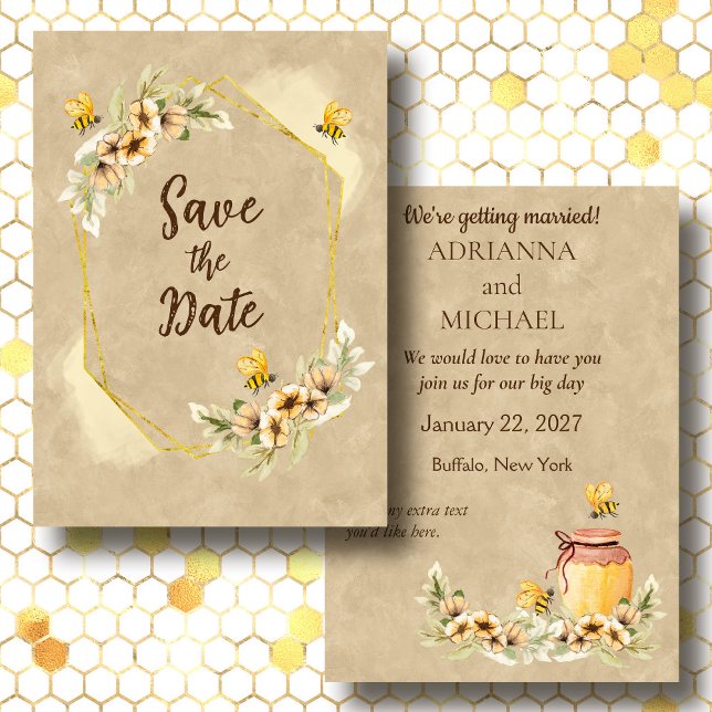 Meant to Bee Cute Affordable Wedding Save the Date Invitation (Creator Uploaded)