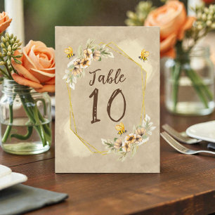 Meant to Bee Cute Affordable Wedding Table Number