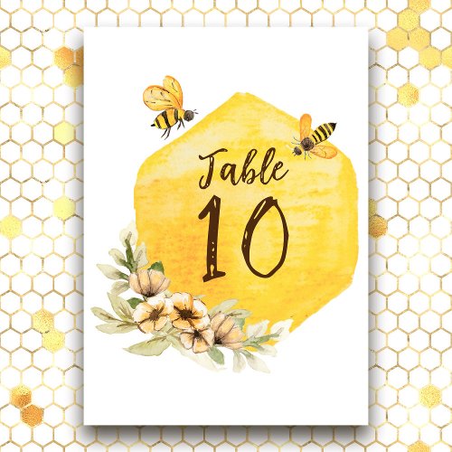 Meant to Bee Cute Affordable Wedding Table Number