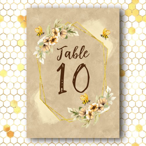 Meant to Bee Cute Affordable Wedding Table Number