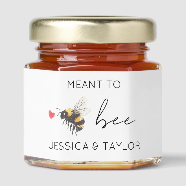 Meant to Bee Cute Personalized Wedding Honey Jar Favors (Front)