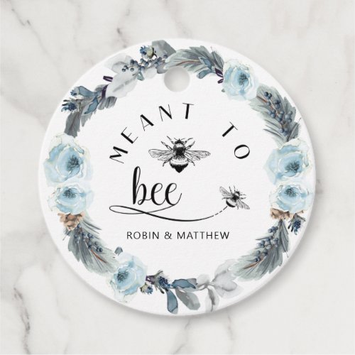 Meant to Bee Dusty Blue Honey Wedding Favor Favor Tags