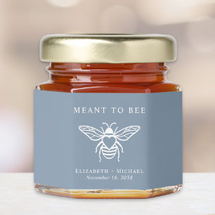 Meant To Bee Dusty Blue Wedding Honey Jar Favors
