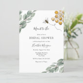 Meant to Bee Eucalyptus Bridal Shower Invitation (Standing Front)