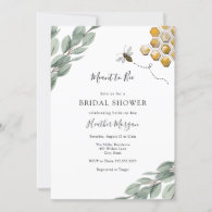 Meant to Bee Eucalyptus Bridal Shower Invitation