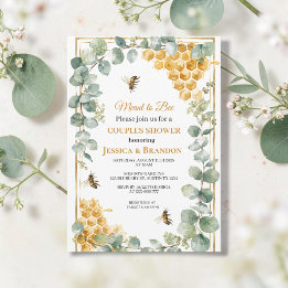 Meant to Bee Eucalyptus Greenery Couples Shower Invitation