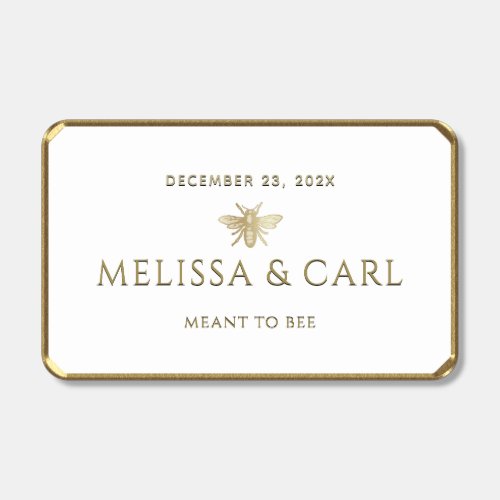 MEANT TO BEE Gold Bee Wedding Favor Matchbox Matchboxes