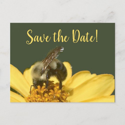 Meant to Bee Green and Yellow Save the Date Holiday Postcard