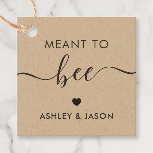Meant to Bee Honey Gift Tag Wedding Tag Kraft Favor Tags