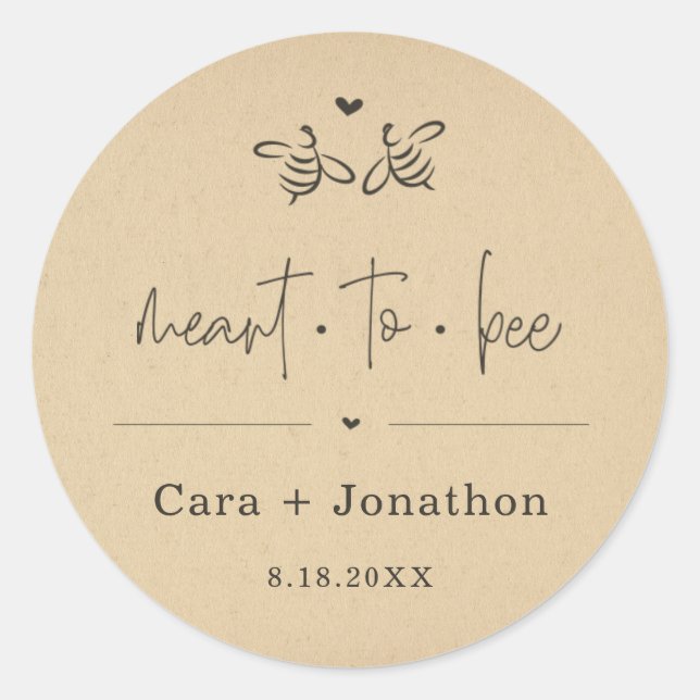 Meant to Bee Honey Jar Favor / Seed Packet Sticker (Front)