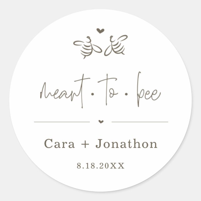 Meant to Bee Honey Jar Favor / Seed Packet Sticker (Front)