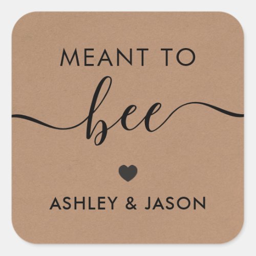 Meant to Bee Honey Stickers Wedding Gift Tag Square Sticker