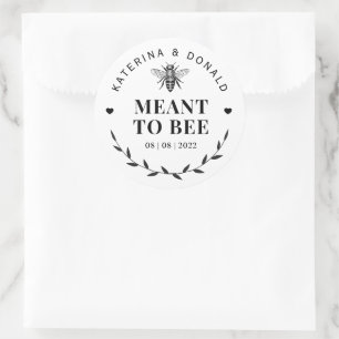 Meant to Bee Honey Wedding Classic Round Sticker