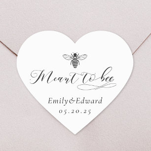 Meant to Bee Honey Wedding Favor Heart Stickers