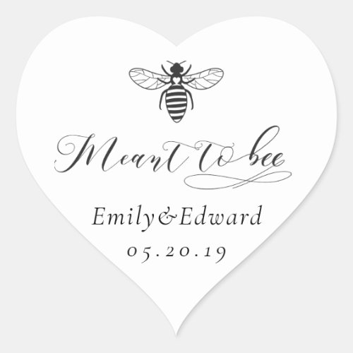 Meant to Bee Honey Wedding Favor Heart Stickers