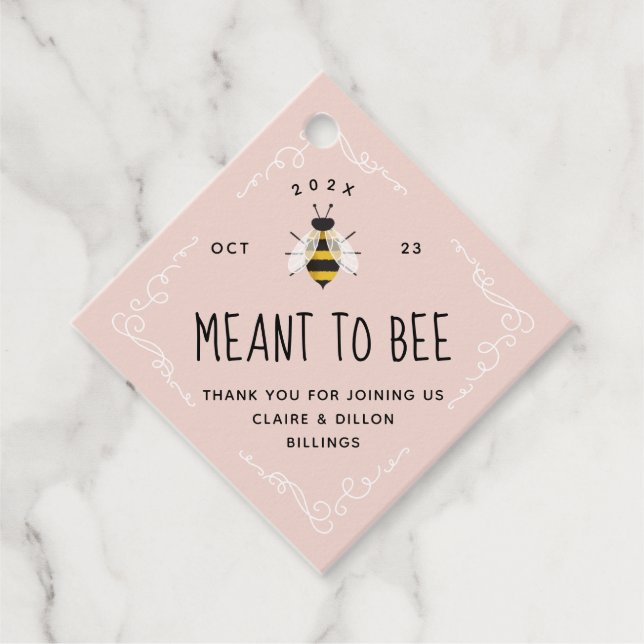 Meant to Bee Honey Wedding Favor Tag (Front)