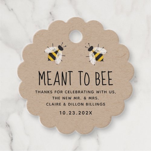 Meant to Bee Honey Wedding Favor Tag