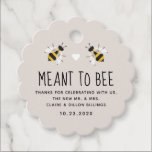 Meant to Bee Honey Wedding Favor Tag<br><div class="desc">Ideal for a bee themed shower or as a honey wedding favor,  this gift tag features a pair of sweetly rustic bee illustrations with a heart and easy to personalize text on a soft grey background.</div>